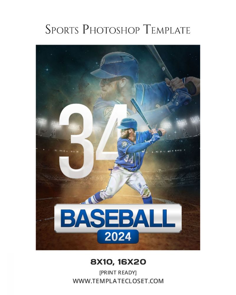 2024 Baseball Memory Mate Sports Photoshop Template