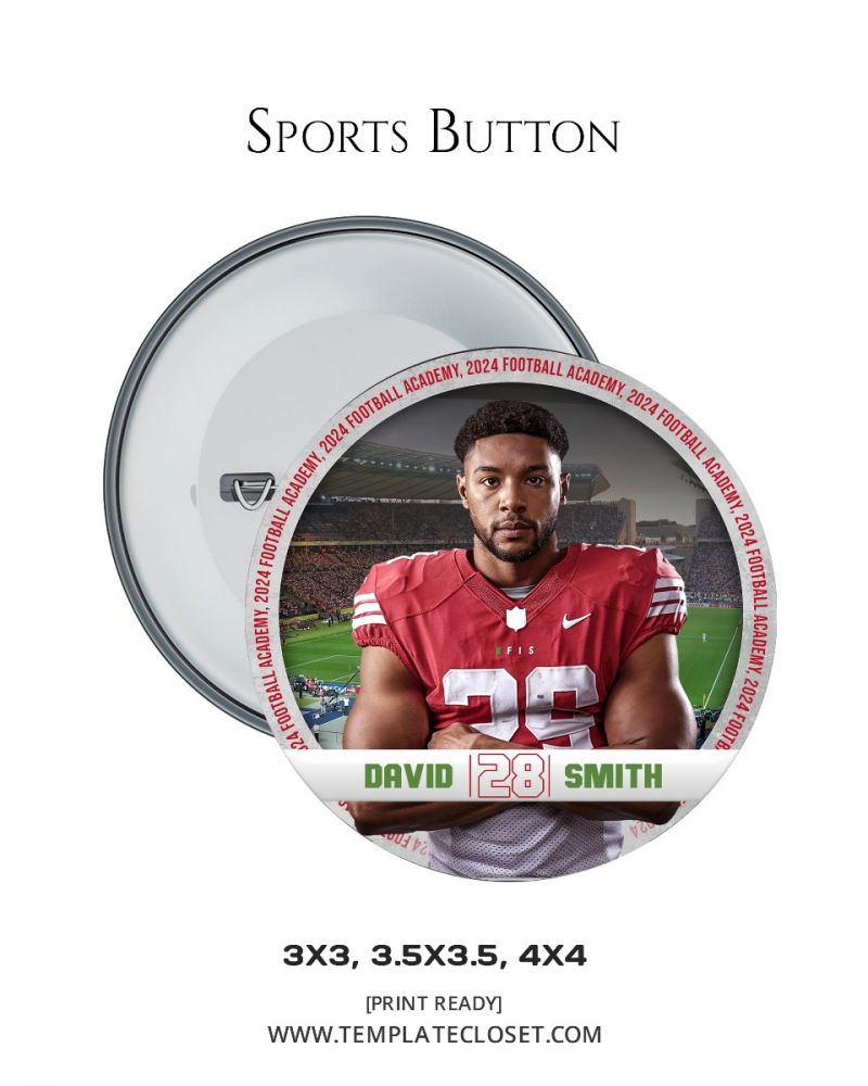 David Smith - Football Customized Sport Button