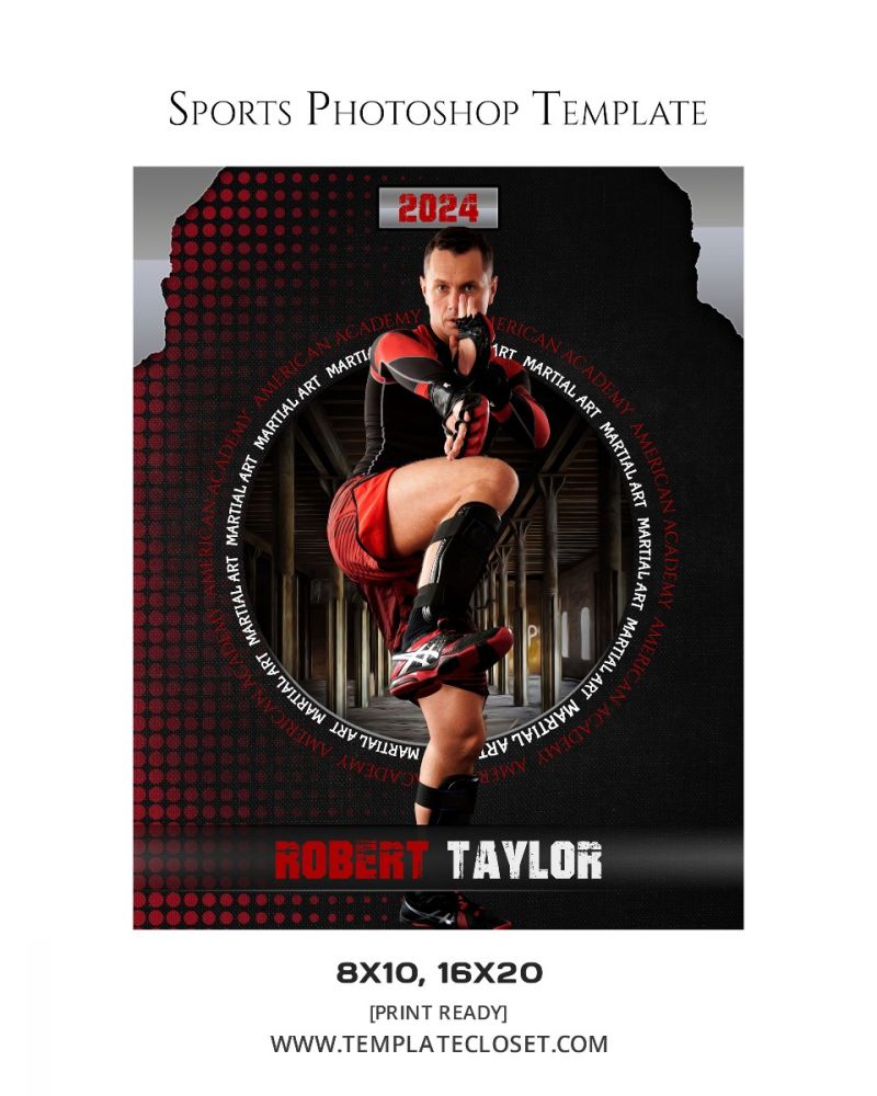 Robert Taylor - Martial Art 3D Effect Sports Template