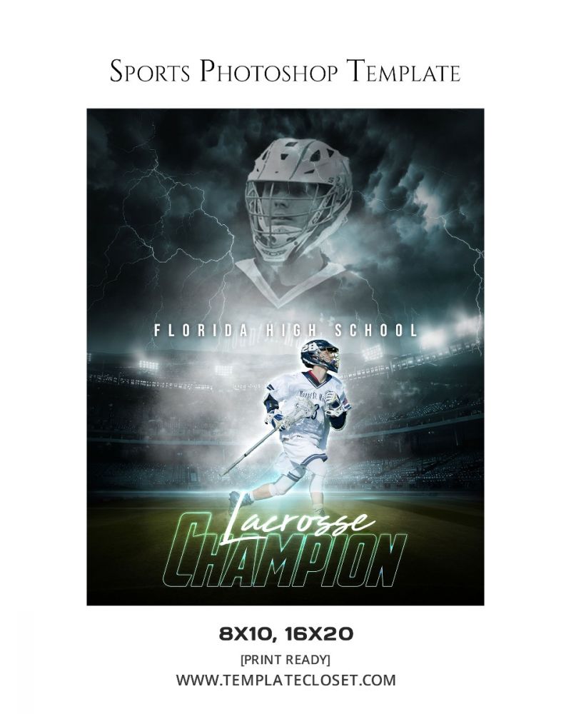 Lacrosse Champion Memory Mate Photography Template