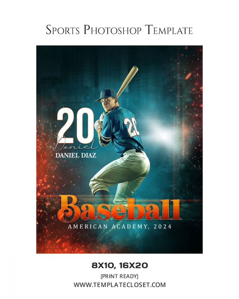 Baseball Multi Color Customized Photography Template