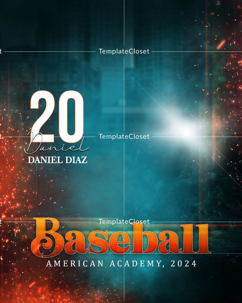 Baseball Multi Color Customized Photography Template