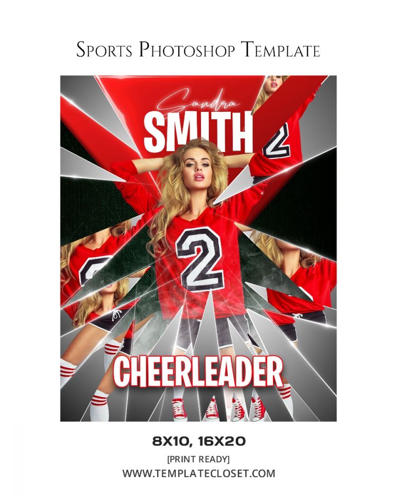 Dynamic Cheerleader Sports Photography Template