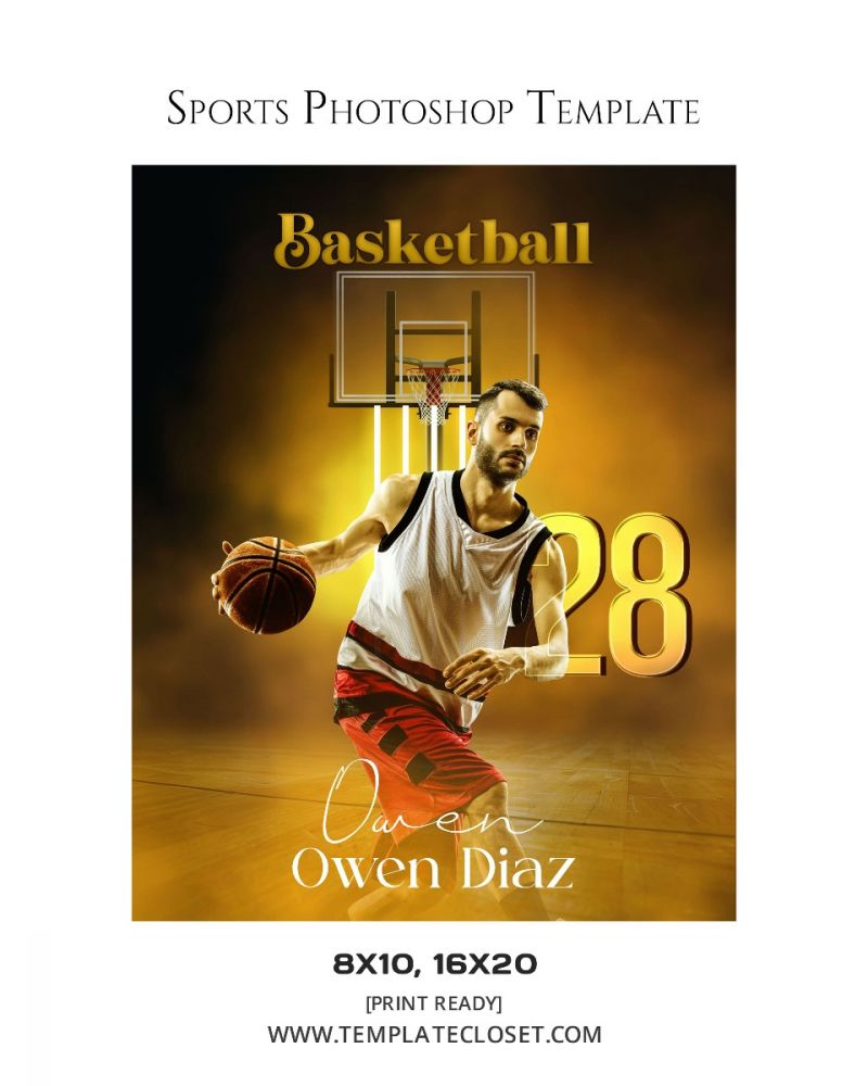 Basketball Best Background Effect Photoshop Template