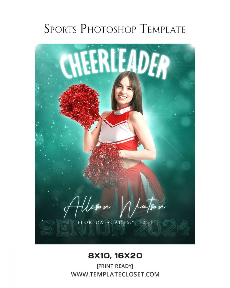 Cheerleader Cyber Textured Template