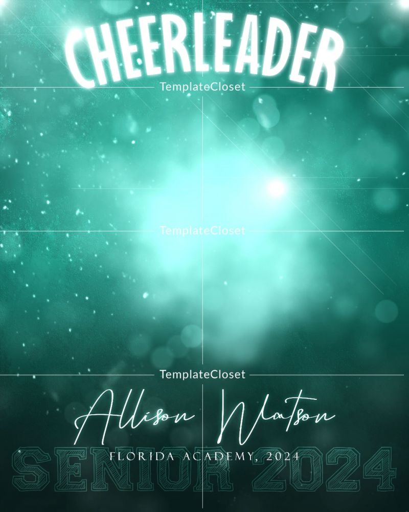 Cheerleader Green Sprinkle Effect Photography Template