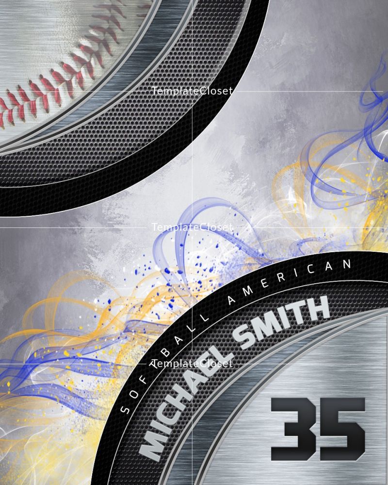Michael Smith - Softball Print Ready Photography Template