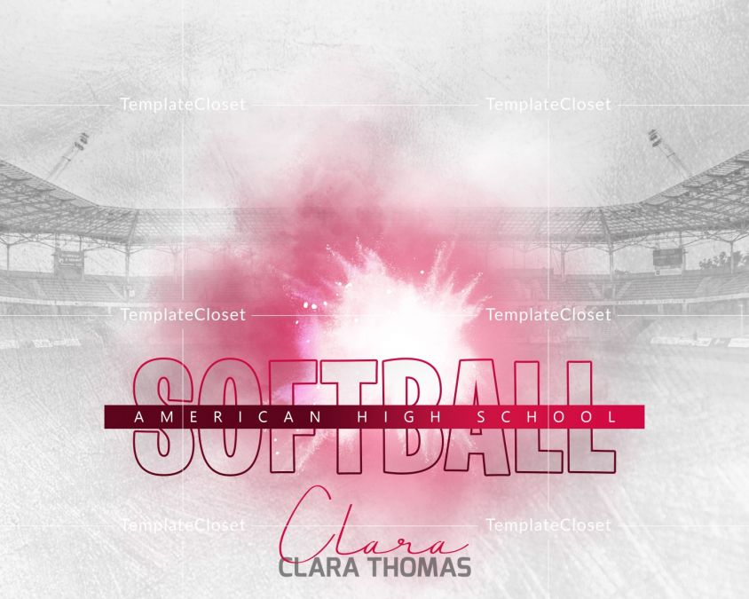 Softball Memory Mate Color Effect Customized Photography Template