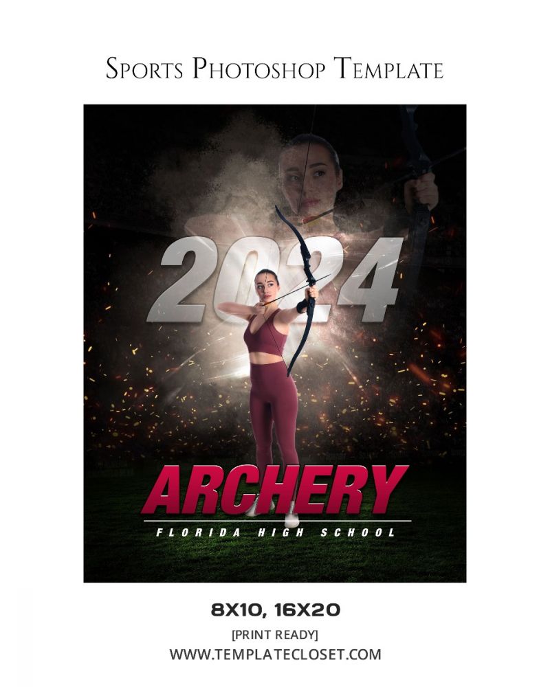 Archery Customized Sport Photoshop Template