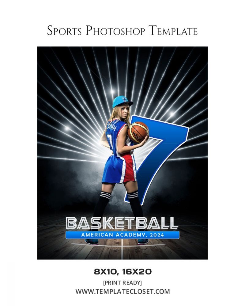 Basketball American Academy Photoshop Template