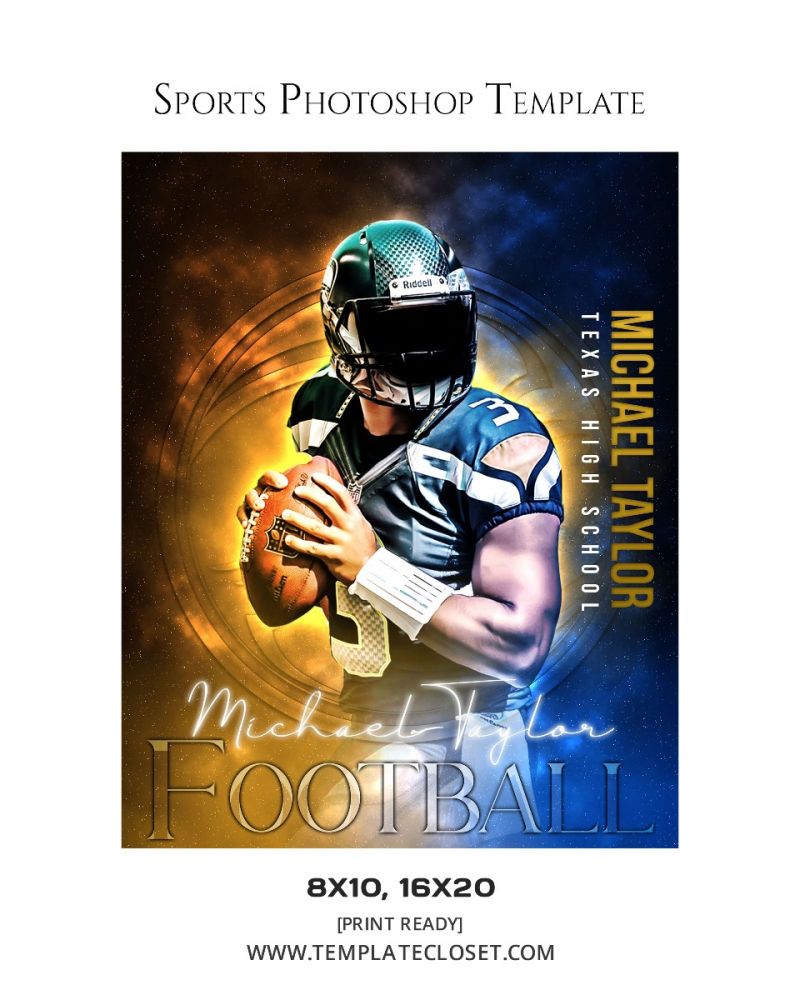 FootballNoOnehasEverDrownedInSweatPhotographyTemplate@templatecloset.com