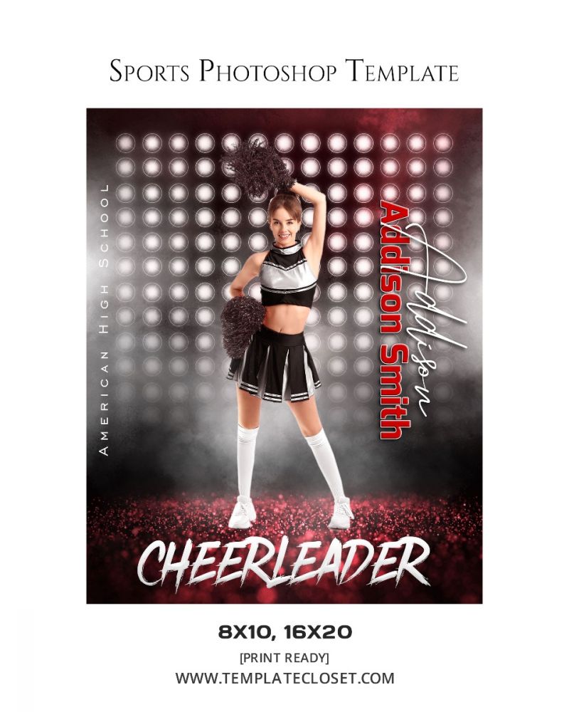 Cheerleader Green Sprinkle Effect Photography Template