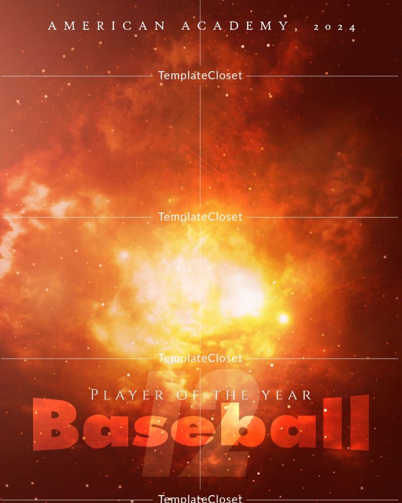 Baseball Fire Effect Memory Mate Photography Layered Template