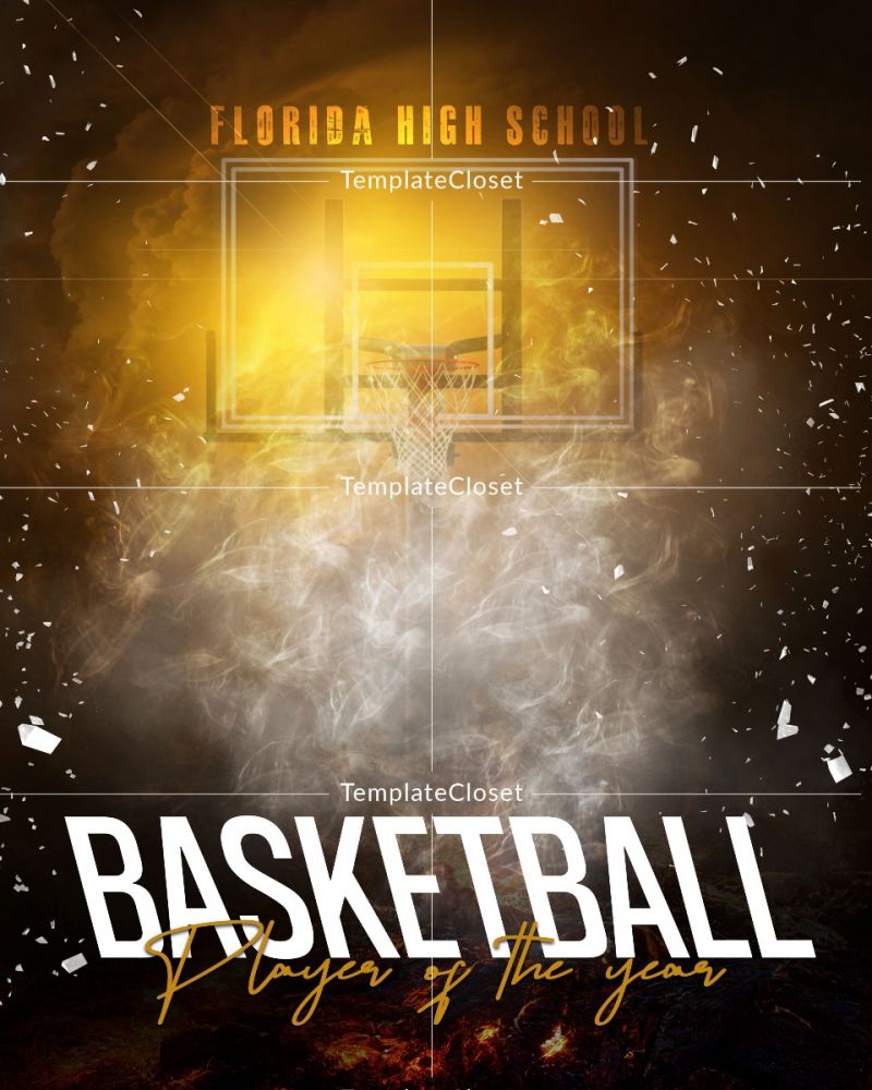 Basketball Color and Light Effect Sports Photography Layered Template