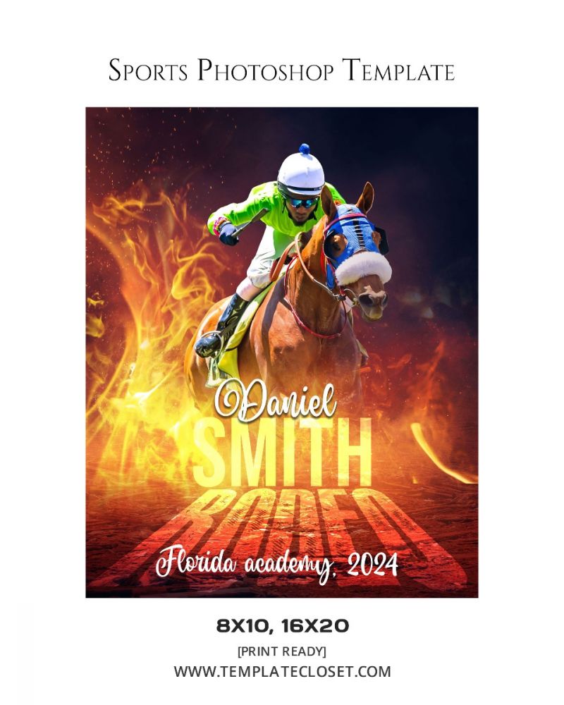 Daniel Smith - Rodeo Fire Effect Photography Layered Template