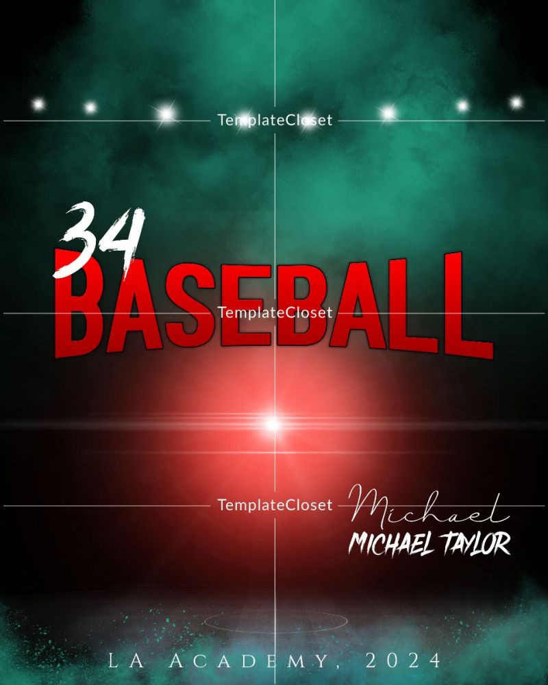 Baseball Color Effect Memory Mate Photography Layered Template