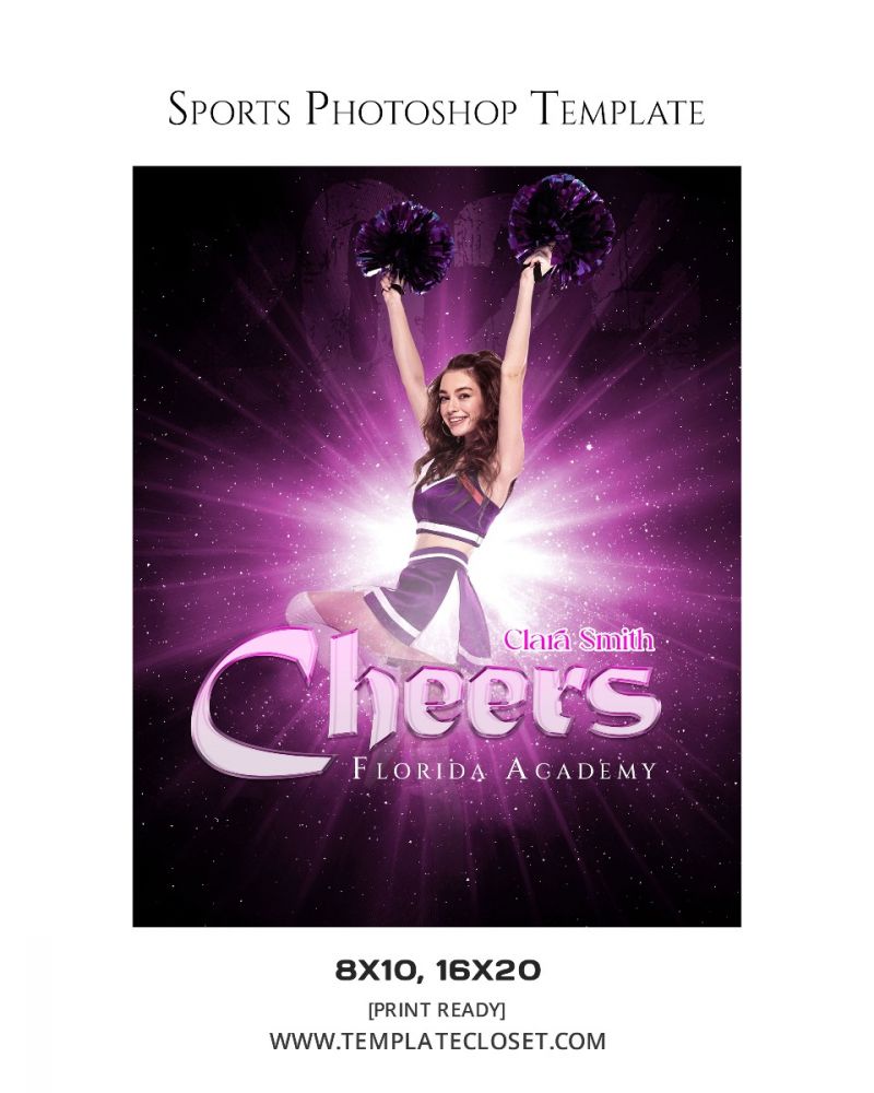 Cheerleader Green Sprinkle Effect Photography Template