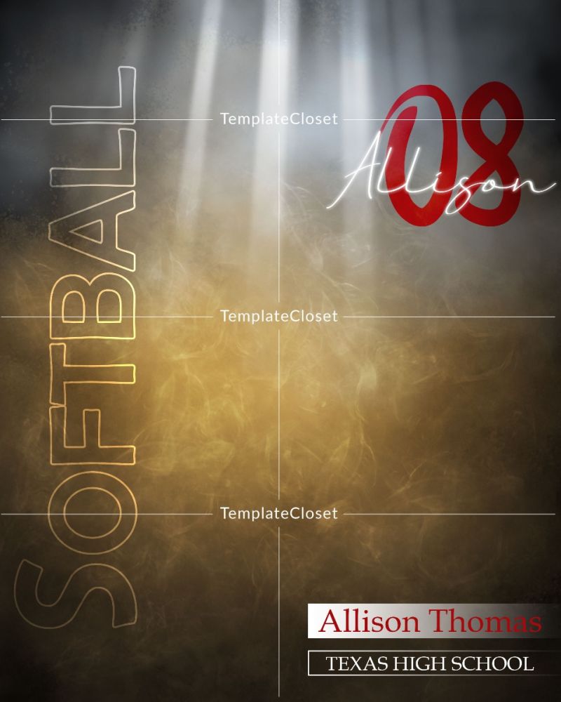 Allison Thomas - Softball Signature Effect Photography Template