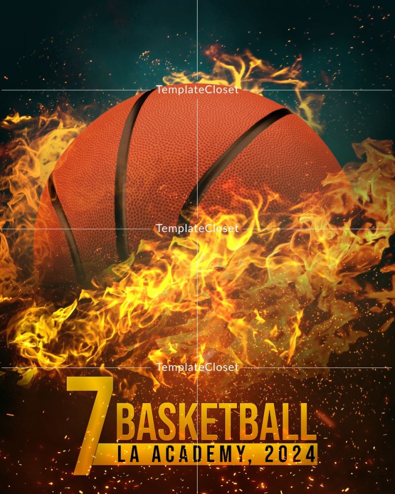 Basketball On The Fire Sports Photography Template