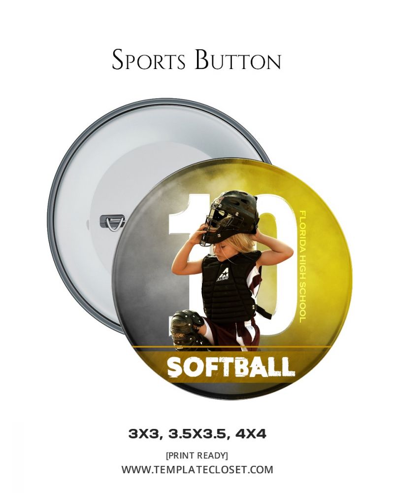 Softball Photo Button