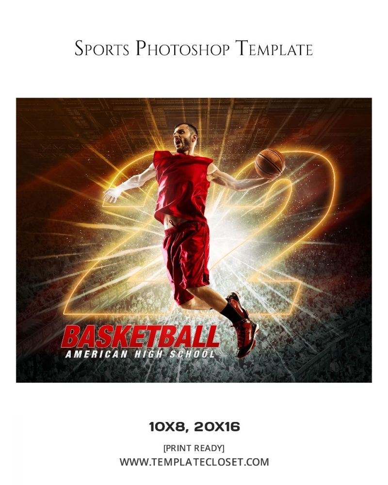 Basketball American Hight School Photography Poster