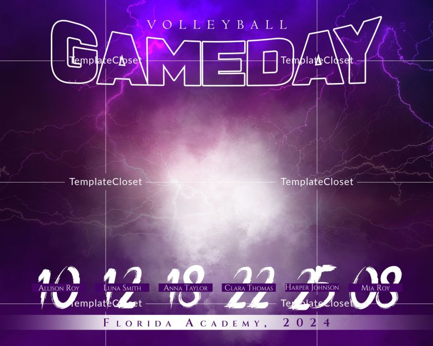 Volleyball Light Effect Photoshop Layered Photography Template