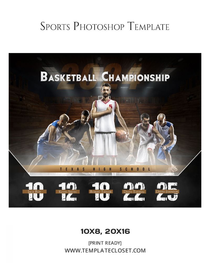 Basketball Championship Multi Layer Sports Photography Template