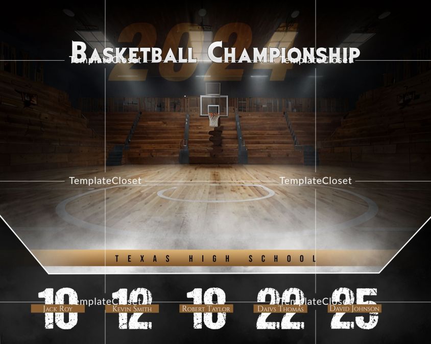 Basketball Championship Multi Layer Sports Photography Template