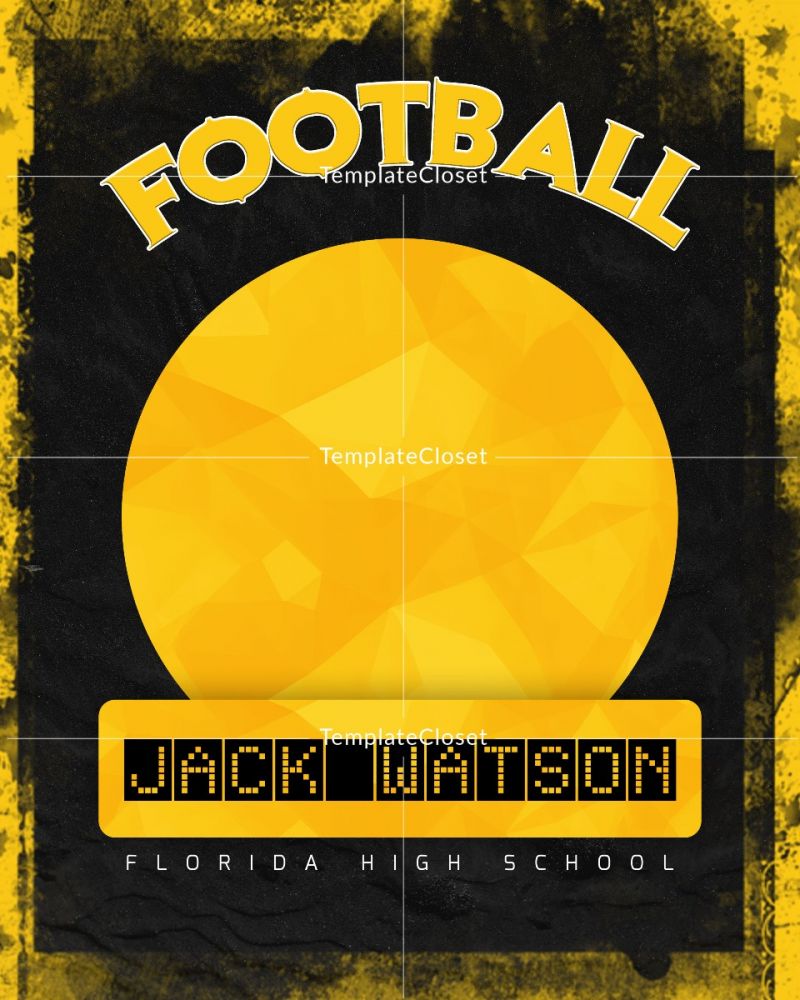 Yellow Fever Football Photoshop Template