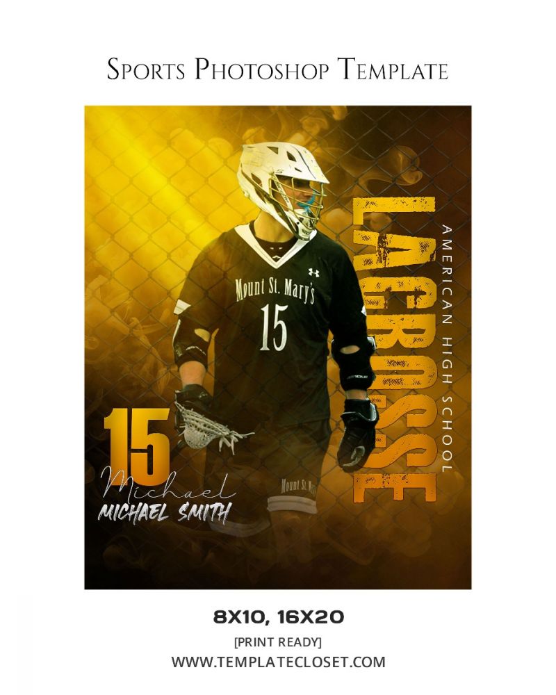 Michael Smith - Lacrosse Enliven Effect Customized Photography Poster