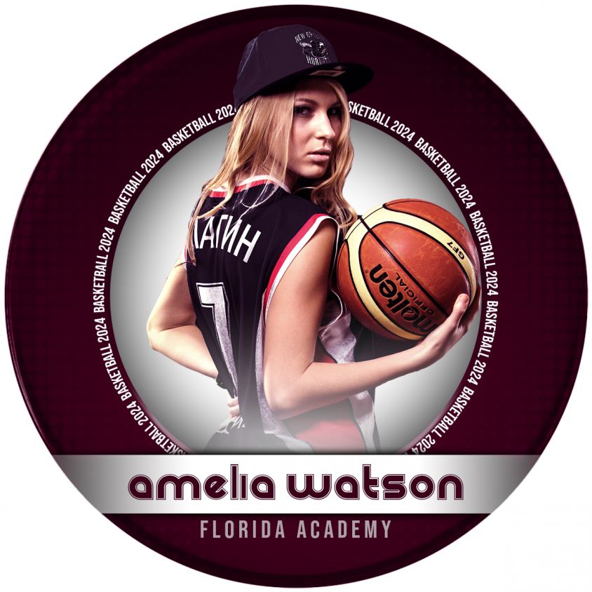 Basketball Print Ready Sport Button
