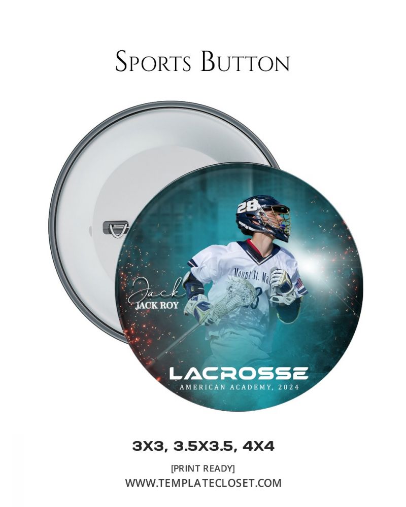 Lacrosse Color Effect Print Ready Button