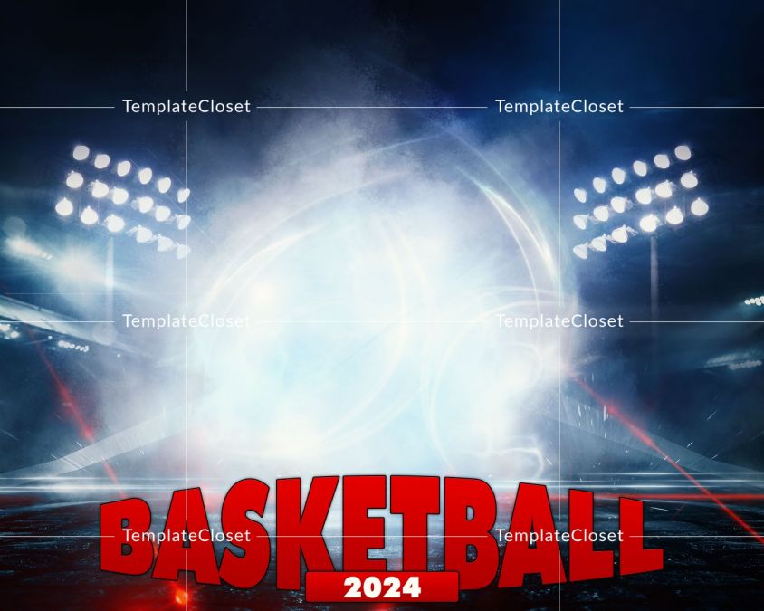 Basketball Team With Light Effect Photography Template