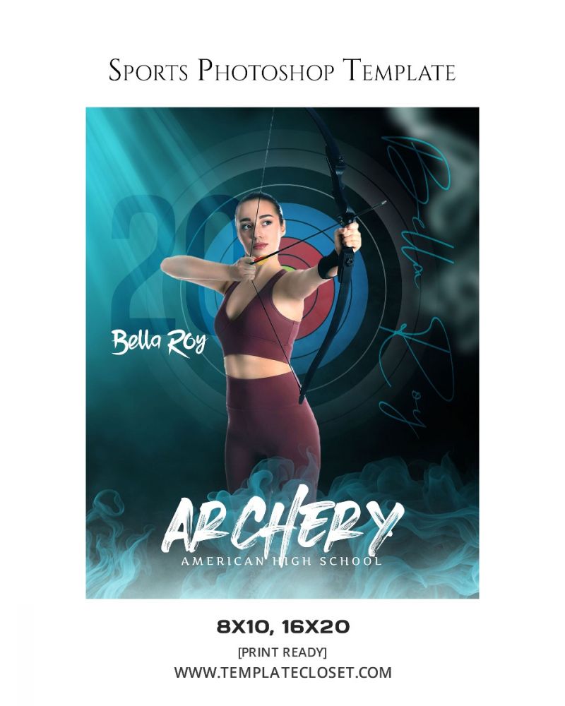 Archery Customized Sport Photoshop Template