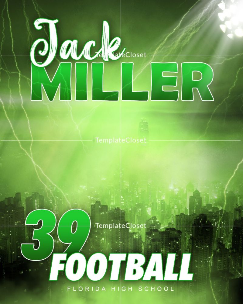 Yellow Fever Football Photoshop Template