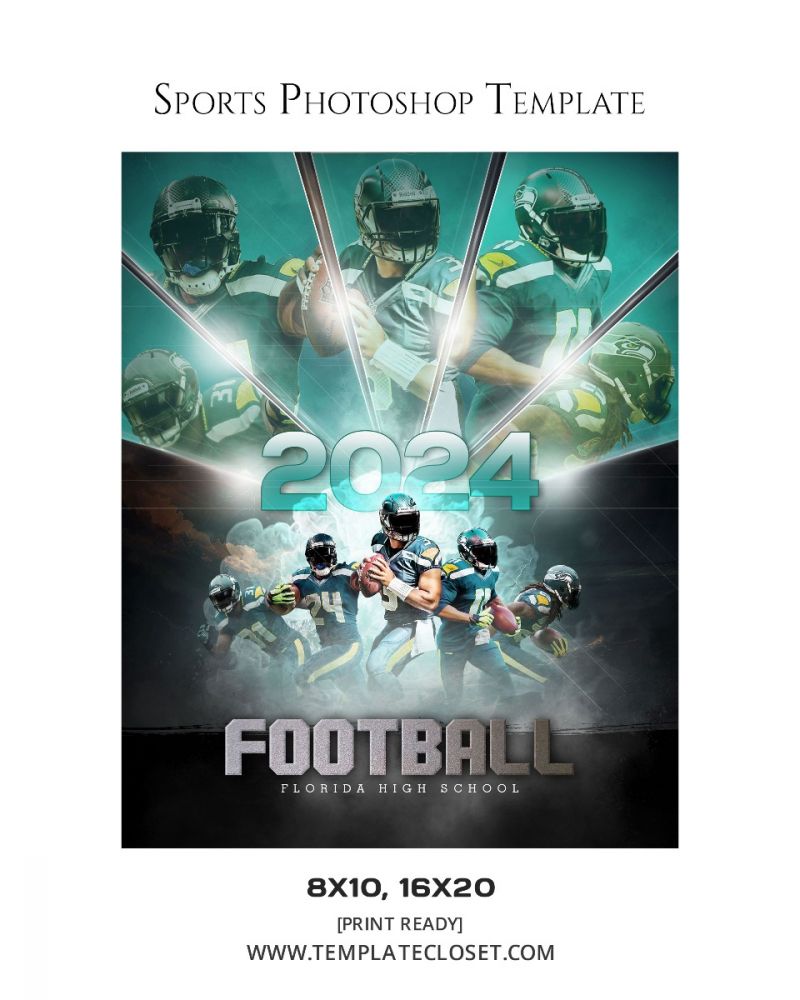 FootballNoOnehasEverDrownedInSweatPhotographyTemplate@templatecloset.com