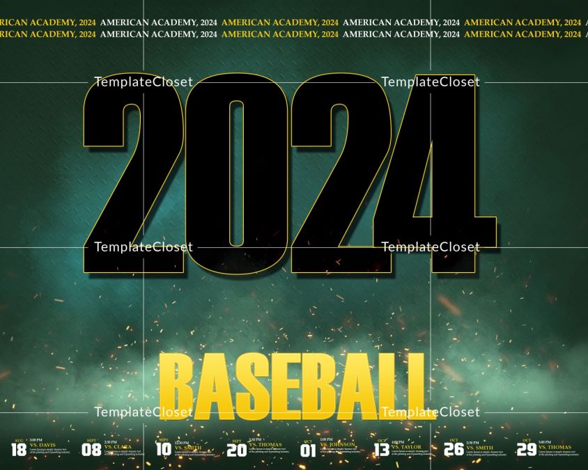 Baseball 2024 Sport Team Photography Template