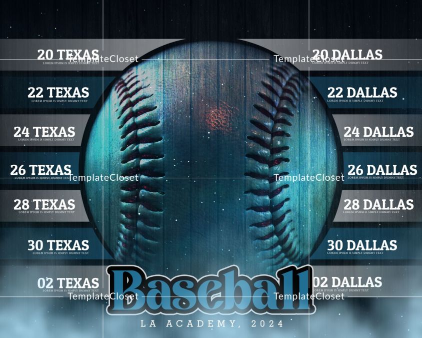 Baseball Two Team Multi Layer Sports Photography Template