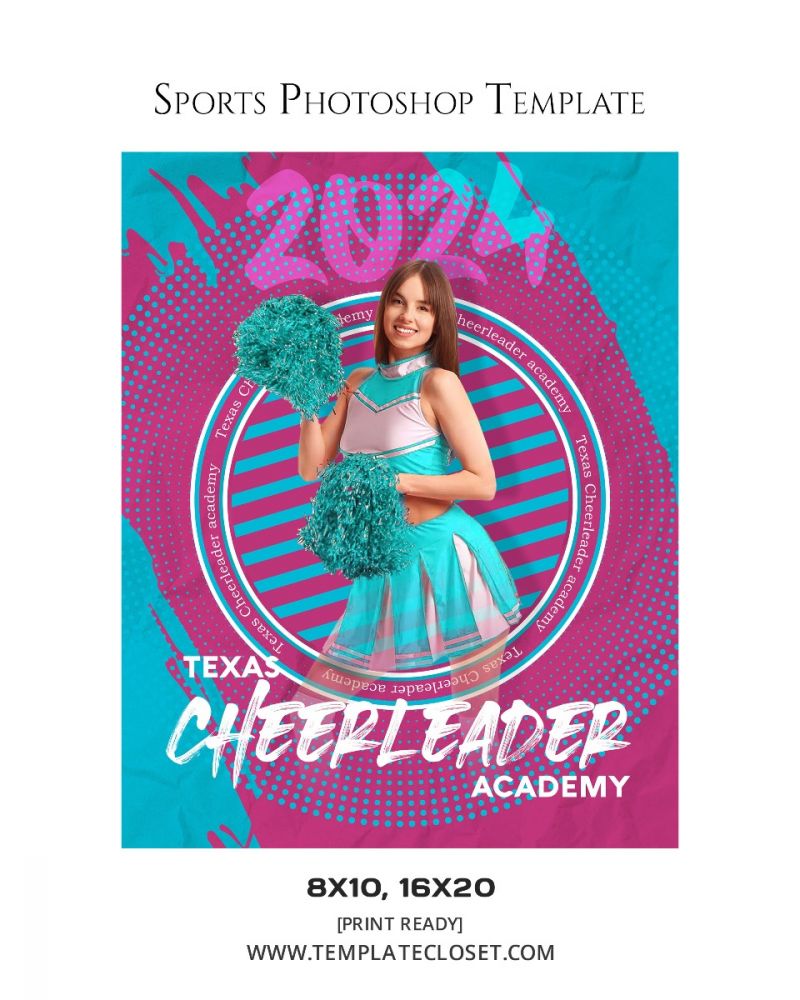 Cheerleader Green Sprinkle Effect Photography Template