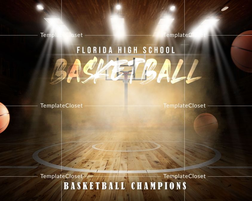 Basketball Champions Light Effect Photography Template