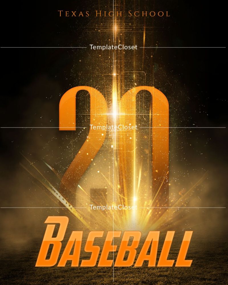 Baseball Texas High School Photography Template