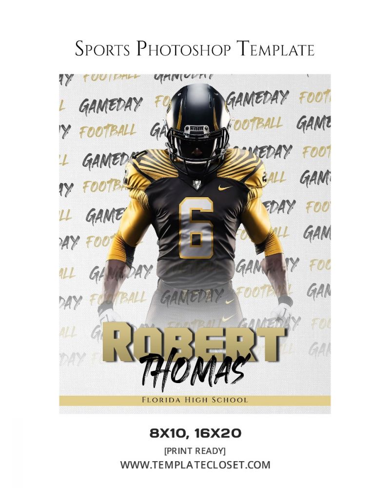 FootballNoOnehasEverDrownedInSweatPhotographyTemplate@templatecloset.com