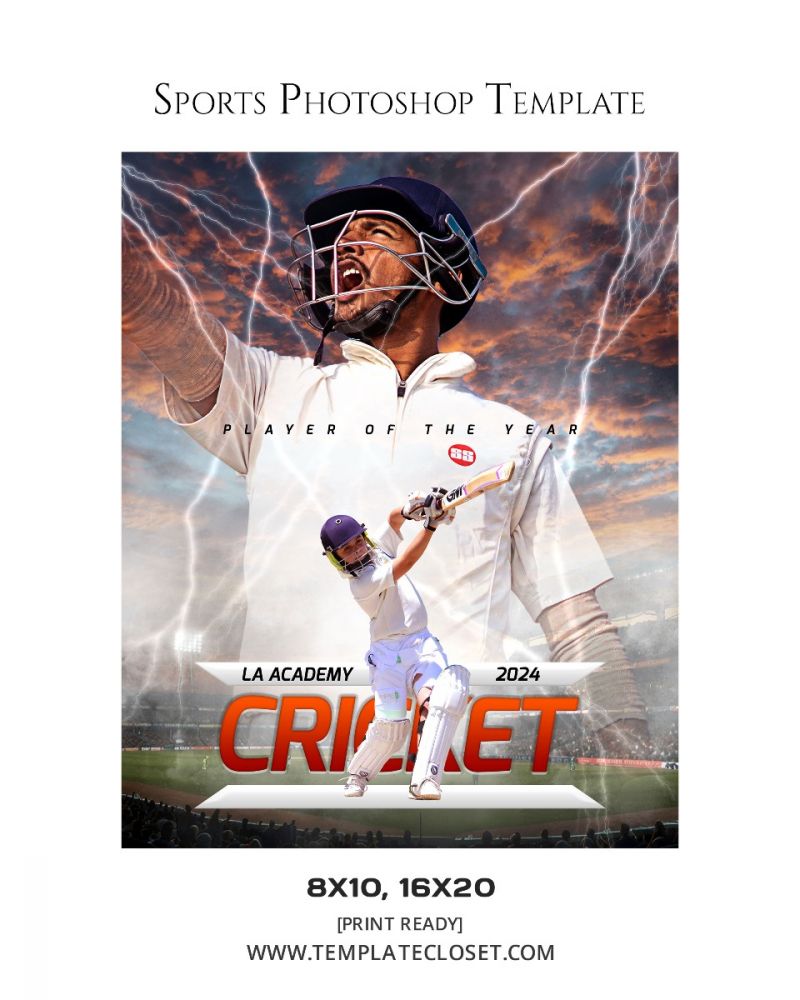Cricket Green Effect Sports Print Ready Template