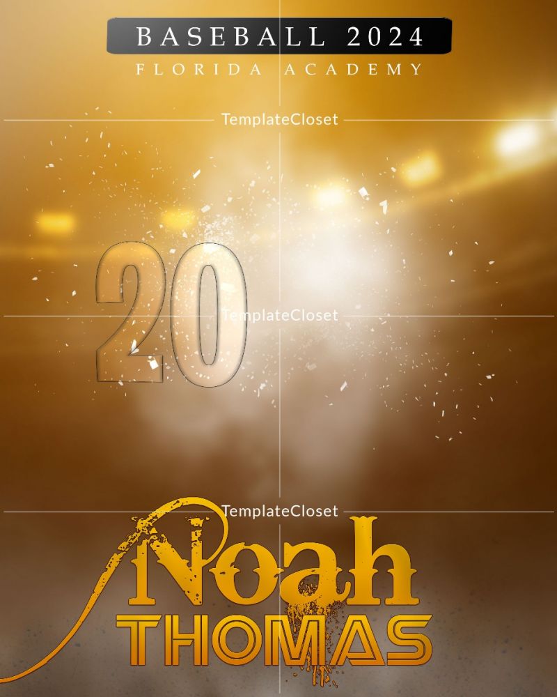 Noah Thomas - Baseball 2024 Enliven Effect Sports Photography Template