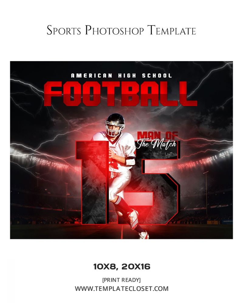 FootballNoOnehasEverDrownedInSweatPhotographyTemplate@templatecloset.com