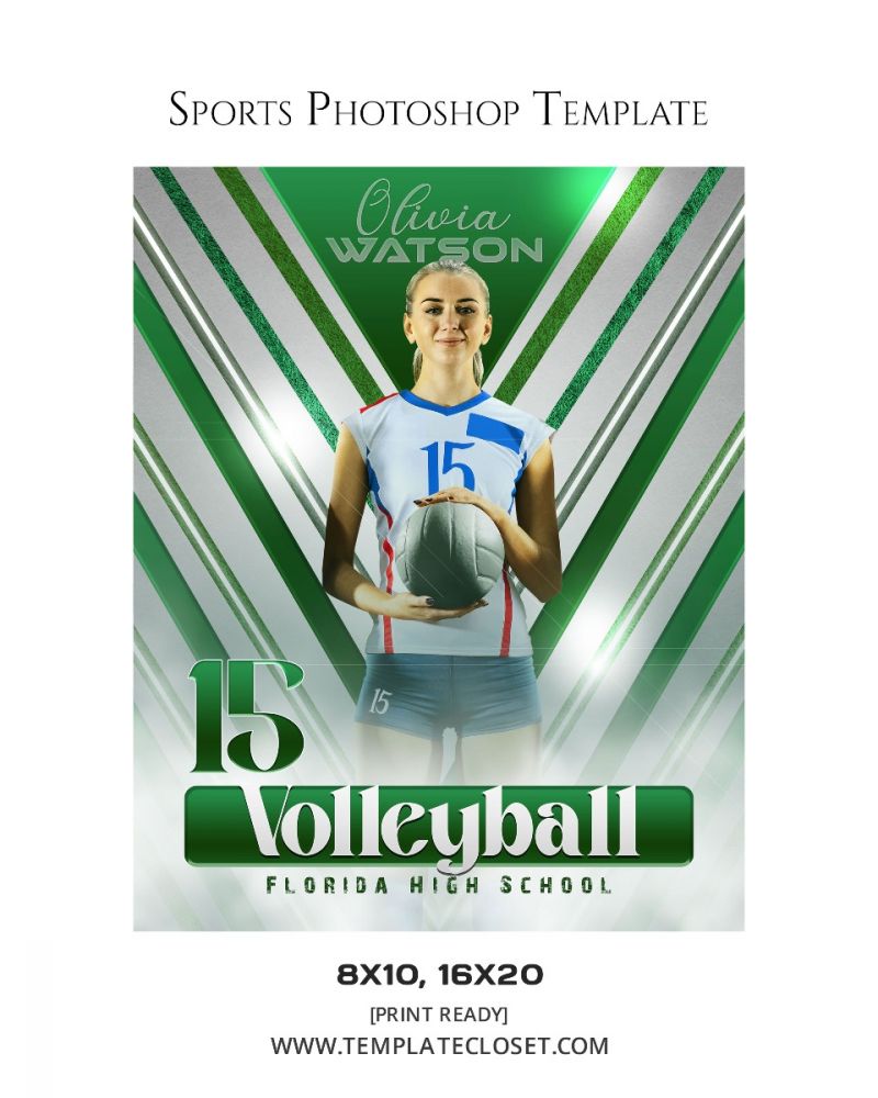 Volleyball Poster Effect Photography Template
