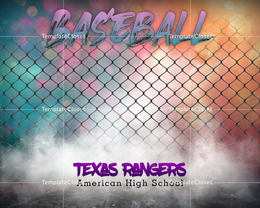 Baseball Team Multi Color With Multi Layer Photography Template