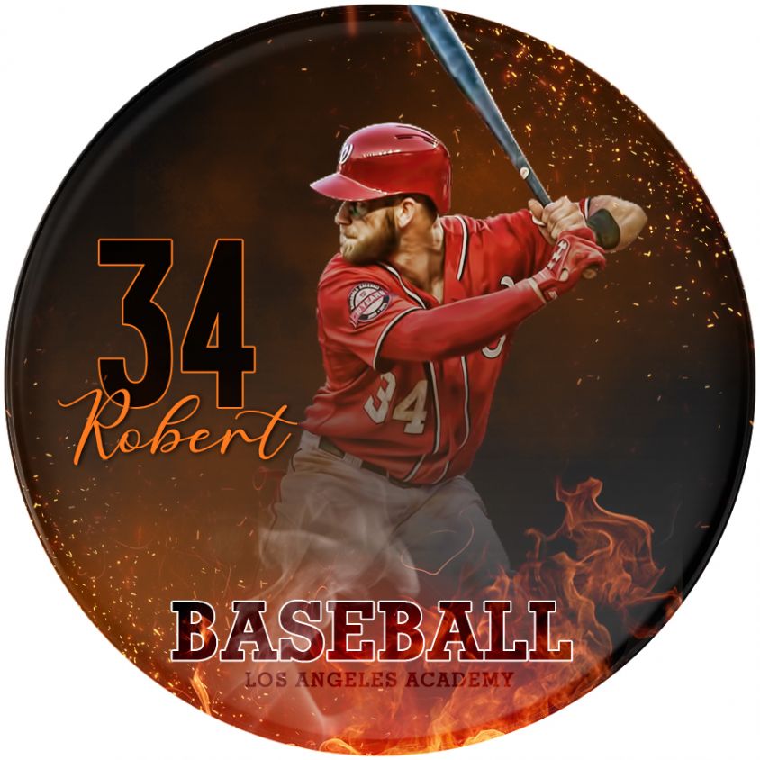Fully Customized Baseball Button Template