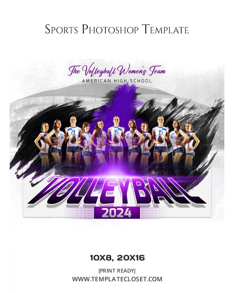 Volleyball Themed Sports Photography Template
