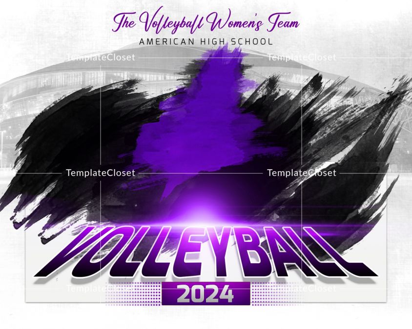 Volleyball Light Effect Photoshop Layered Photography Template